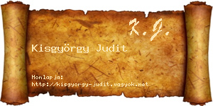 Kisgyörgy Judit névjegykártya