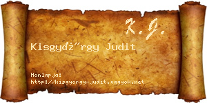 Kisgyörgy Judit névjegykártya